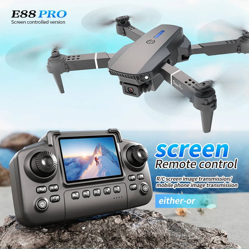 Drone Camera Wide Angle - โดรนรุ่น Professional E88 PRO พร้อมหน้าจอ กล้อง