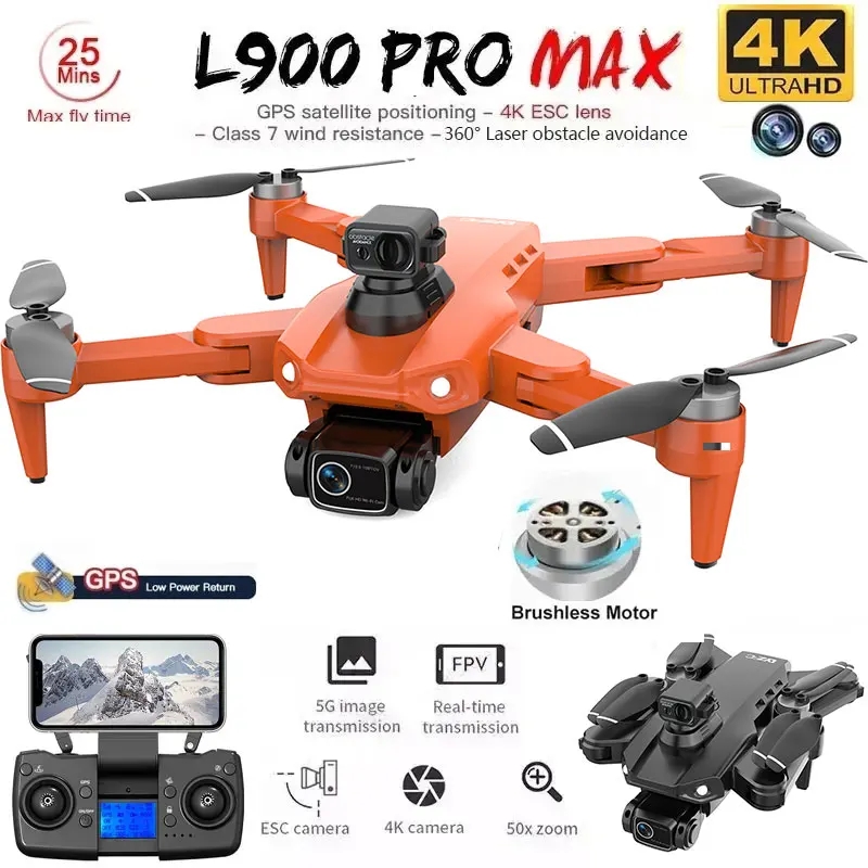 L900 Pro MAX GPS โดรน 4K Profe - Drone Camera Wide Angle บทวิจารณ์และราคา